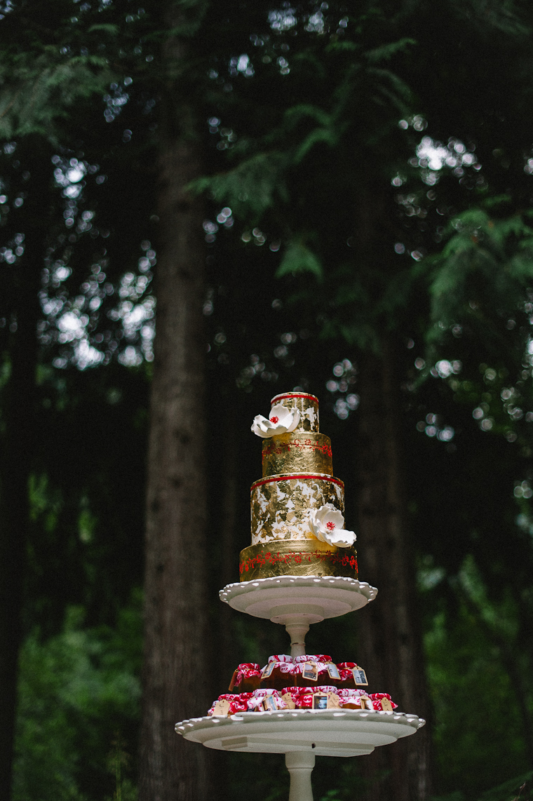 Elegant Rustic Gold Wedding Cake