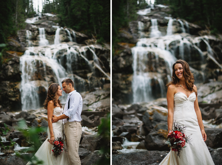 Rustic Wedding Pictures by Waterfall