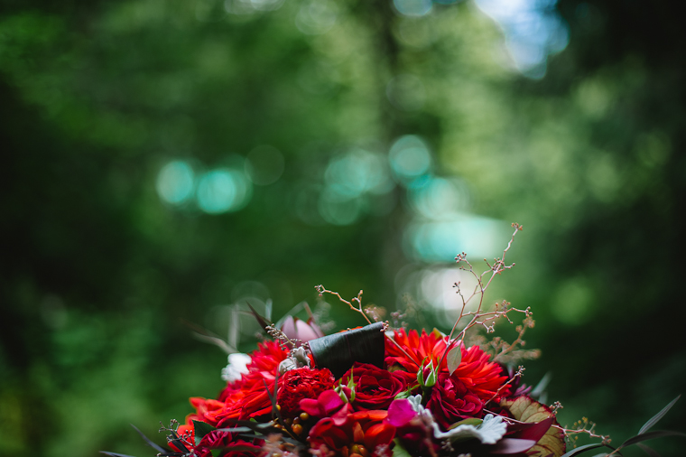 Rustic Red Wedding Centrepiece Flowers