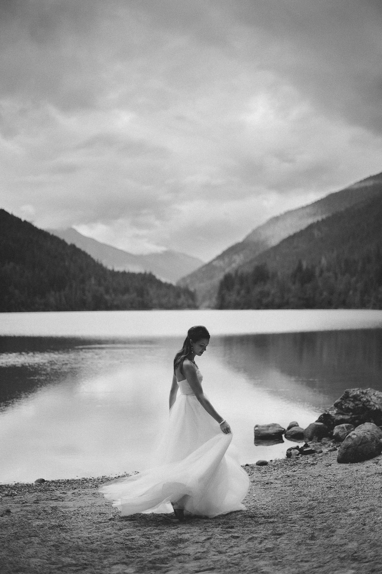 Elegant Forest Lake Wedding Photo
