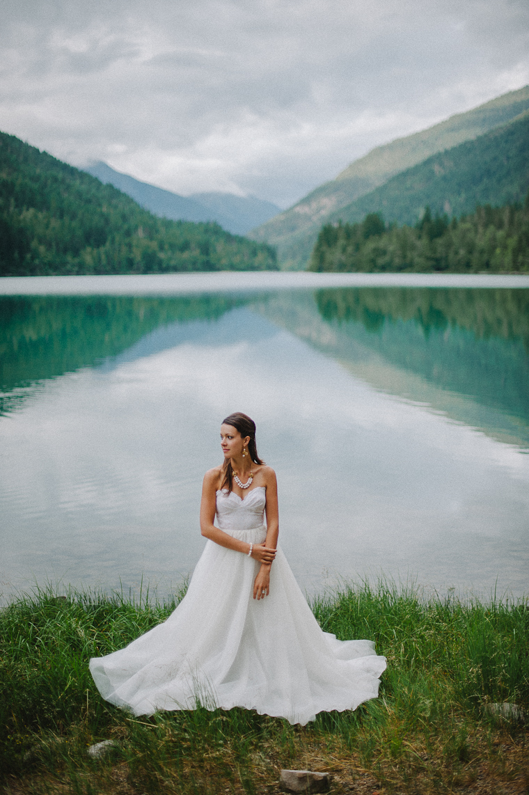 Bridal Portrait by a Forest Lake