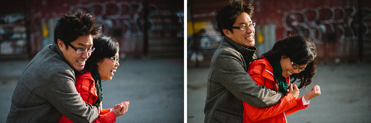 Vancouver warehouse engagement portraits