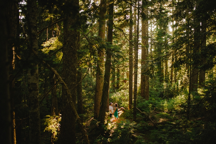 engagement portraits in the vancouver forest