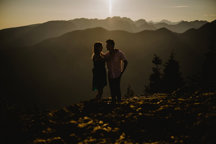 engagement session on the top of a mountain near vancouver