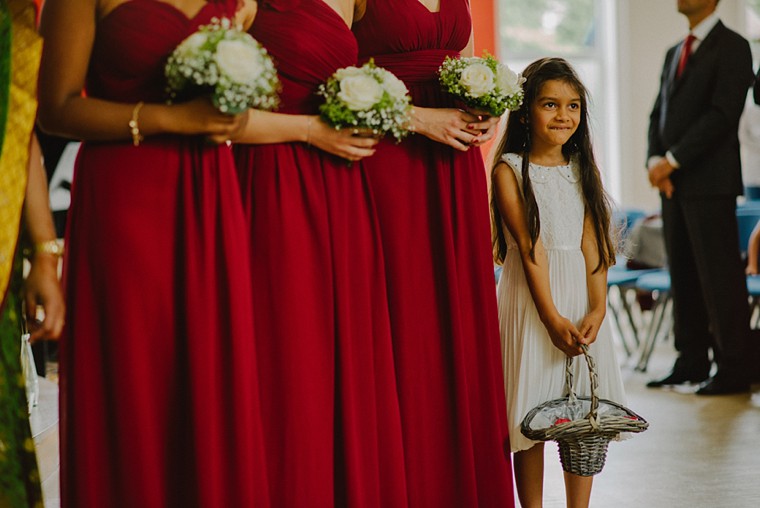 cute flowergirl laughing