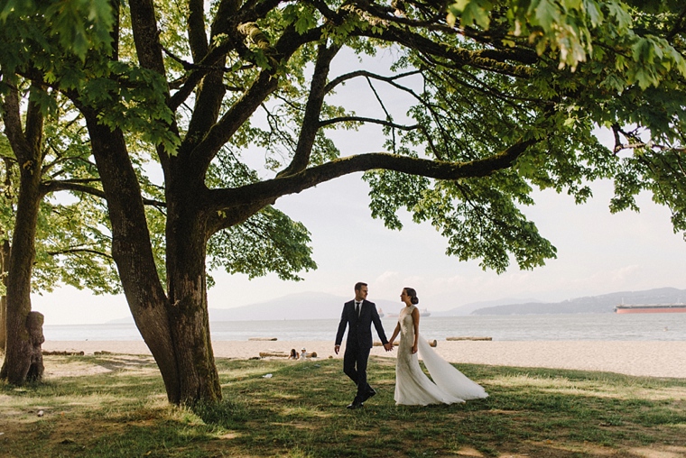jericho beach wedding portrait